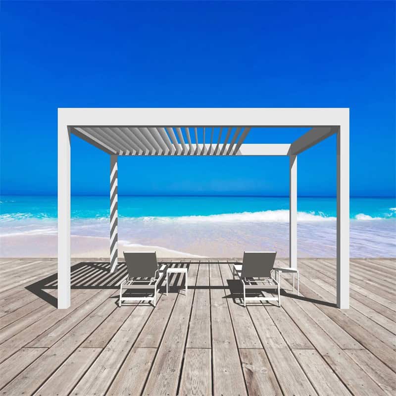 Freestanding retractable pergola