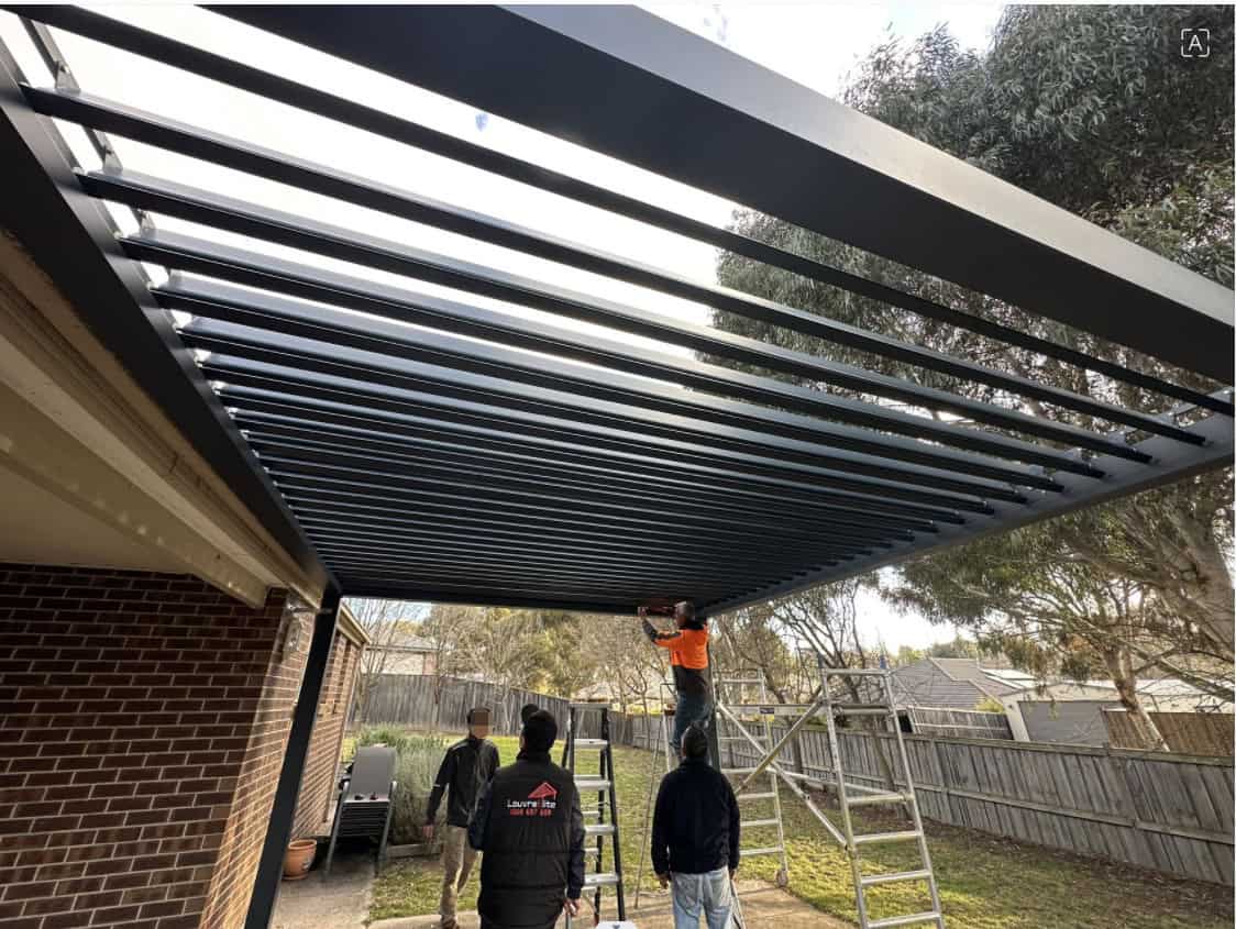 louvre pergola install Gisborne VIC